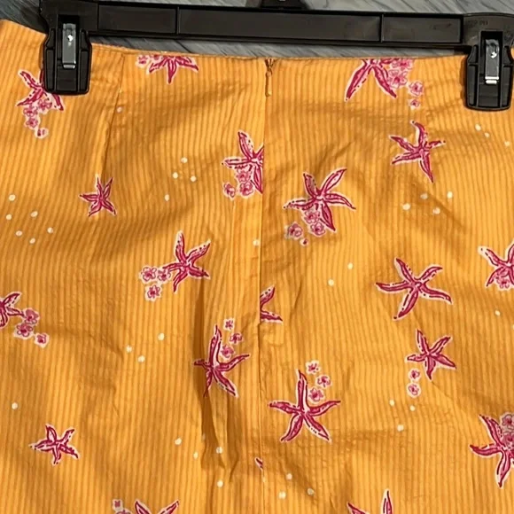 Lilly Pulitzer VTG Seer Sucker Scalloped Skirt Starfish sz. 10 - Picture 3 of 4